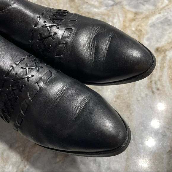 DONALD PLINER Bowery Black Leather Heel Western Style Boots Shoes Women’s 8 - Picture 7 of 11